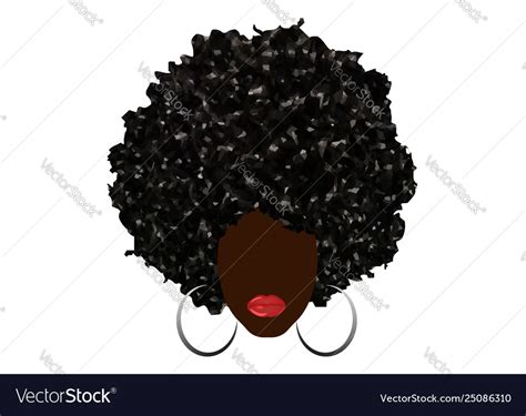Curly Afro Hair Portrait African Women Royalty Free Vector