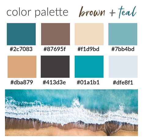 This Teal Color Palette Uses Both Teal Blue And Brown To Create A