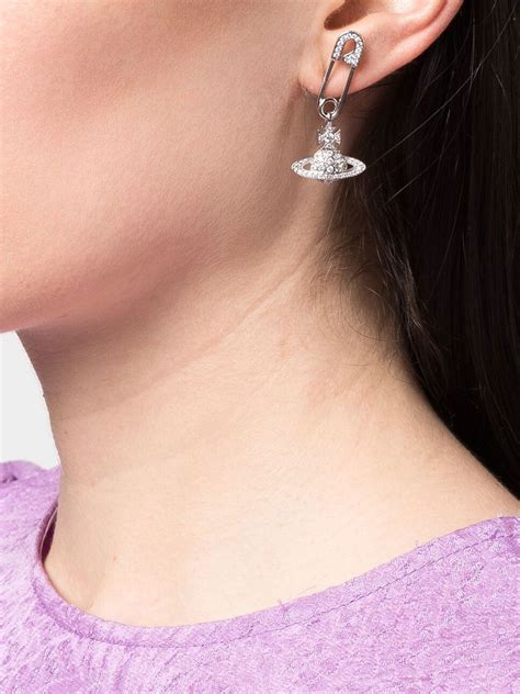 Vivienne Westwood Safety Pin Detail Earrings Farfetch