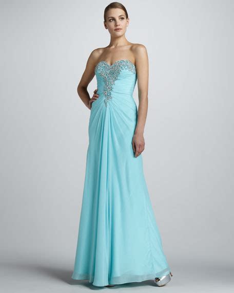 La Femme Boutique Strapless Gown With Beaded Bodice