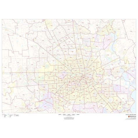 Houston Texas Zip Codes The Map Shop