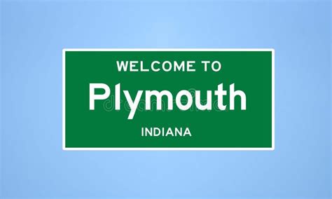 Plymouth Indiana City Limit Sign Town Sign From The Usa Stock