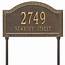 Yard Mount Address Sign  Scalloped Border Plaque With Lawn Stakes