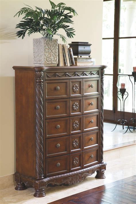 North Shore Chest Of Drawers B553 46 Dark Brown Traditional Master Bed