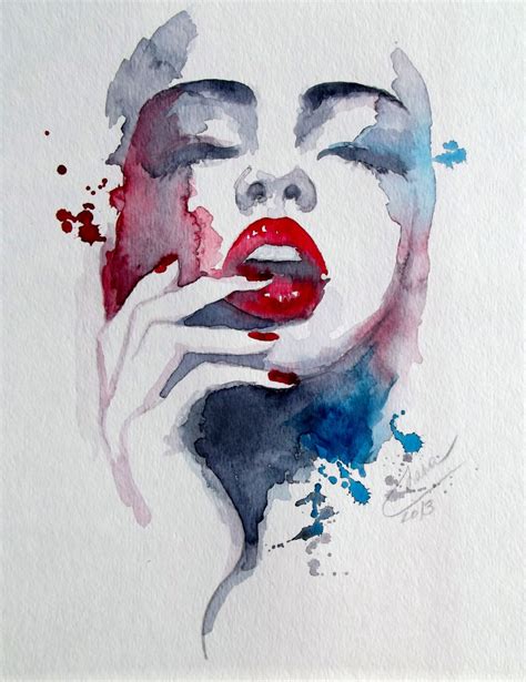 Abstract Watercolor Face At Explore Collection Of