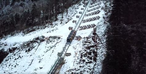 Worlds Steepest Funicular Railway Opens In Stoos Switzerland