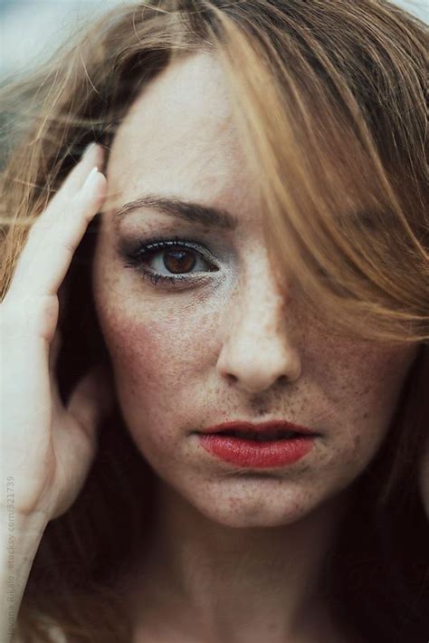 Portrait Of A Beautiful Young Woman With Freckles By Stocksy Contributor Jovana Rikalo