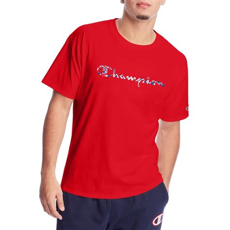 Champion Champion Mens Patriotic Script Olympic Graphic Tee Shirt