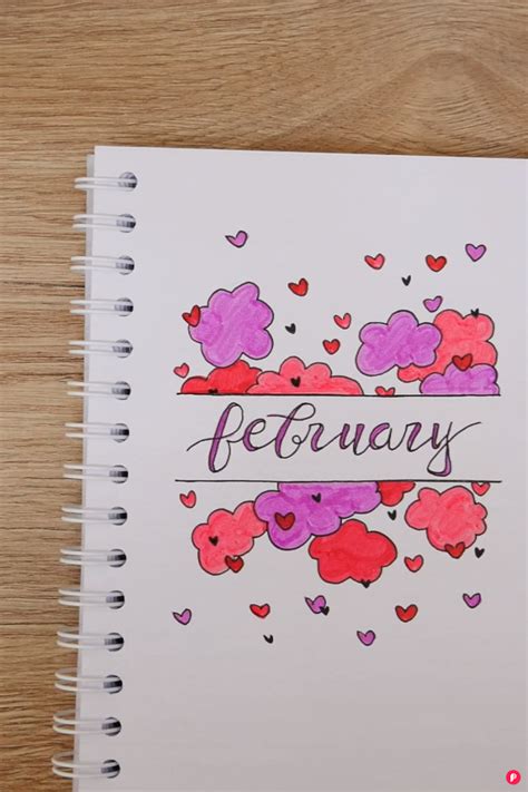 BUJO Monthly Cover February Valentine S Day Inspiration Portada