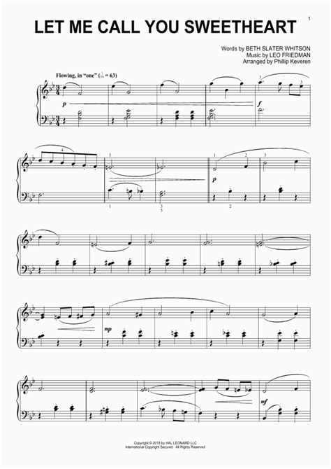 Let Me Call You Sweetheart Piano Sheet Music 41844 Hot Sex Picture