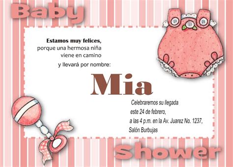 Tarjetas De Baby Shower Para Editar Invitacion Baby Shower Niña