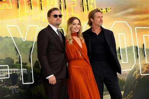 Once Upon A Time In Hollywood London Premiere Leonardo Dicaprio Brad Pitt And Margot Robbie