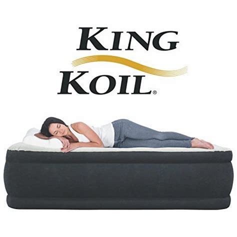 King Koil Queen Size Luxury Raised Air Mattress Best Inflatable Airbed With Built In Pump