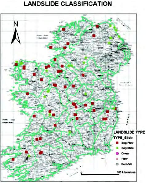 6 Locations Of Known Landslides In Ireland Which Have Been Subdivided