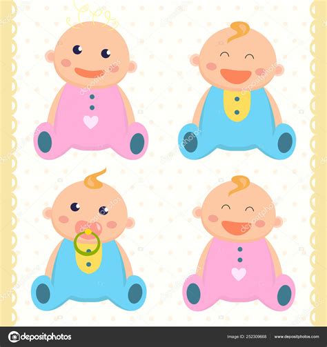 Baby Flat Icon Baby Boys And Baby Girls Vector Illustration Stock