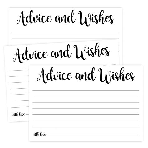 Buy Advice And Wishes Cards Set Of 50 Advice Cards For The Bride And