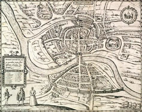 Map Of Bristol From Civitates Orbis Te Joris Hoefnagel As Art Print