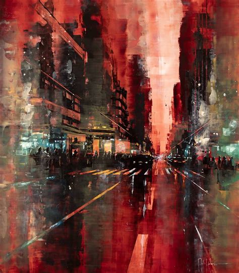 Lively Paintings Capture The Dynamic Energy Of Bustling Cities At Night