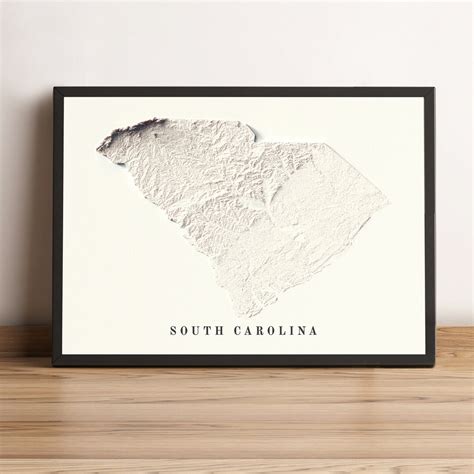 South Carolina Map Set With Two Maps South Carolina Relief Etsy