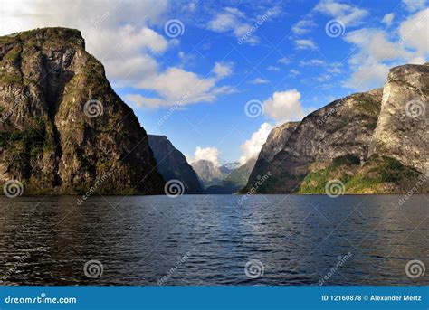 Naeroyfjord In Norway Unesco World Heritage Site Stock Photo Image