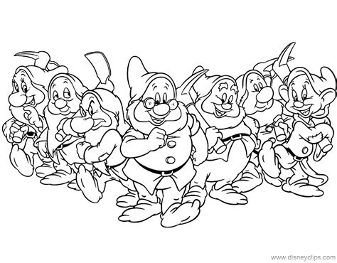 Adorable Seven Dwarfs Coloring Page Coloring Dwarfs Seven Dopey Dwarf Pages Printable Snow Doc