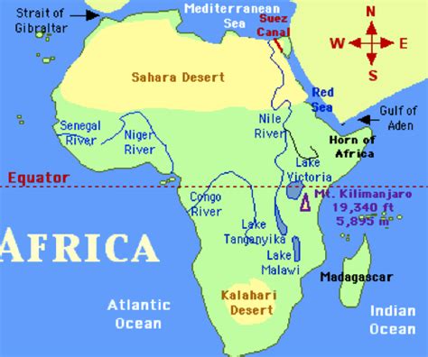 Geography for kids african countries and the continent of africa. map of africa showing sahara desert | Sahara desert, Africa map, Sahara