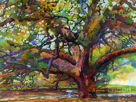 Sunlit Century Tree Painting By Hailey E Herrera