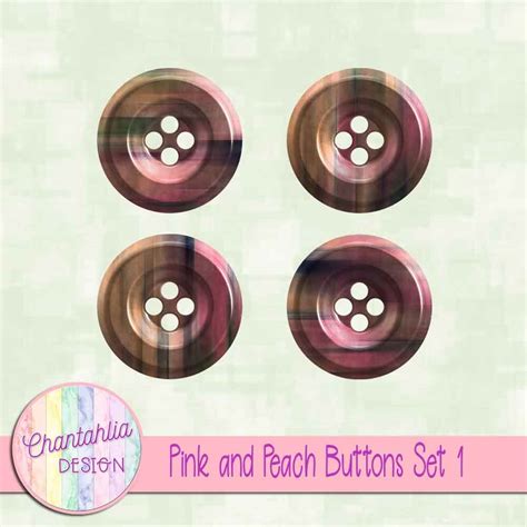Free Pink And Peach Buttons For Digital Scrapbooking