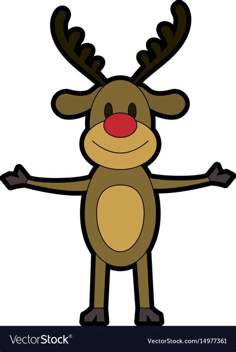 Rudolph The Red Nose Reindeer Christmas Character Vector Image