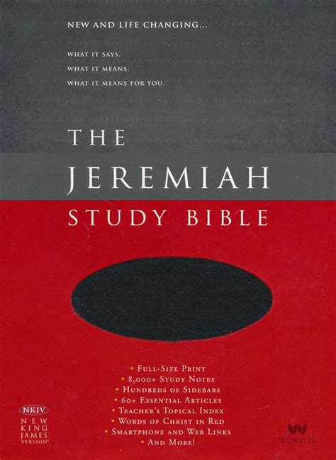 Nkjv The Jeremiah Study Bible Genuine Leather Black Gods Eagle