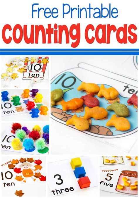 Free Printable Counting Cards For Numbers 1 10 Counting Cards Math