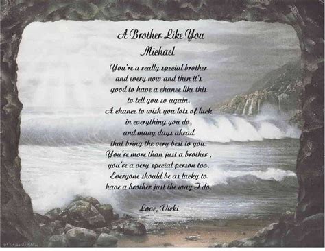 If your brother lives in another country and misses home every day, we're sure he visits you often! Personalized Brother Poem Gift For Birthday Christmas ...