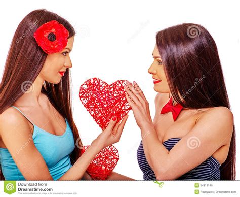Lesbian Women Taking Heart In Erotic Foreplay Stock Image Image Of