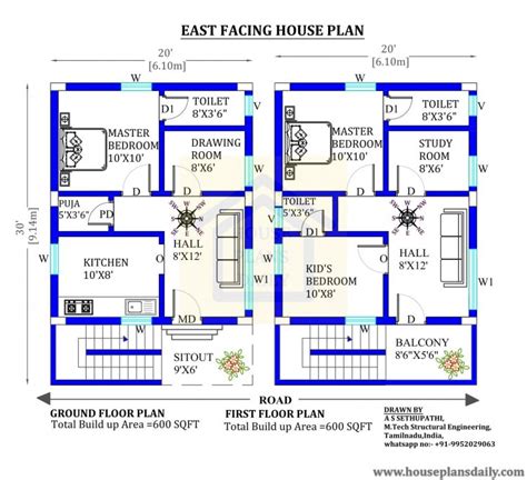 20x30 House Plan 20x30 House Plan East Facing Design House Plan Porn