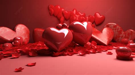 Valentine S Day 3d Backgrounds Love Shape Red Heart Love Background Image And Wallpaper For