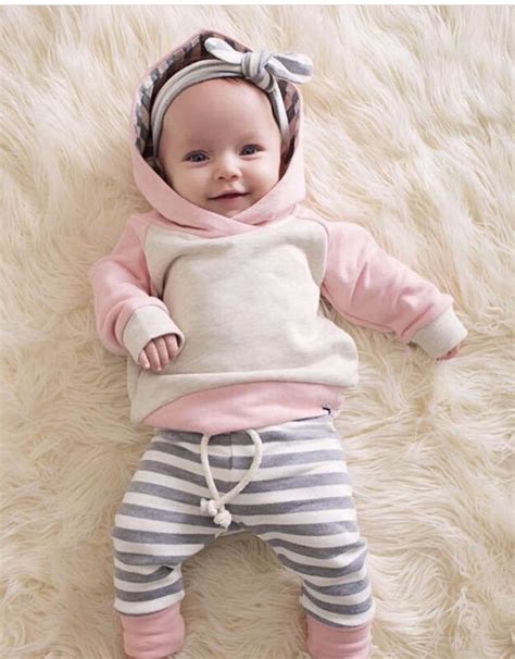 3pcs Set Newborn Baby Girl Winter Clothes Set Hooded Top