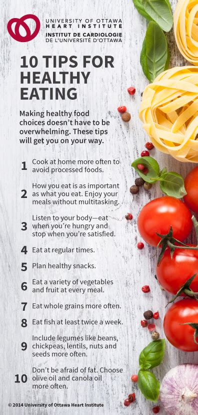 ten things to know about healthy eating institut de cardiologie de l université d ottawa