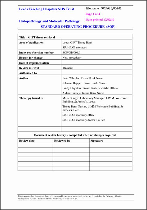 10 printable standard operating procedure template sampletemplatess porn sex picture