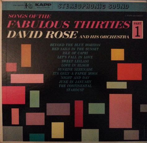David Rose And His Orchestra Songs Of The Fabulous Thirties Part 1 1960 Vinyl Discogs