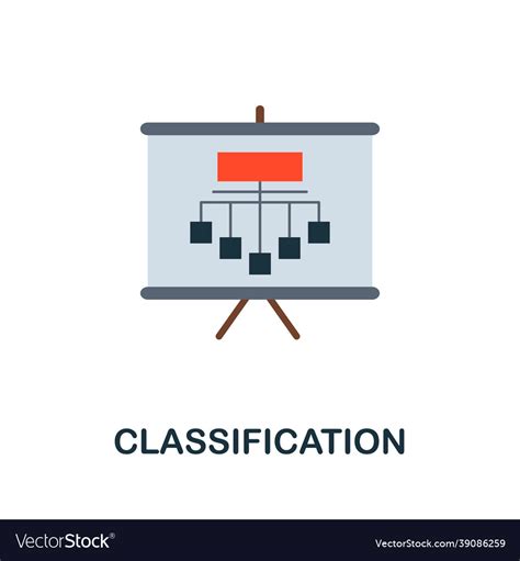 Classification Flat Icon Colored Sign From Vector Image
