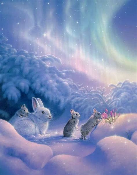 Winter Art Fantasy Art Bunny Art
