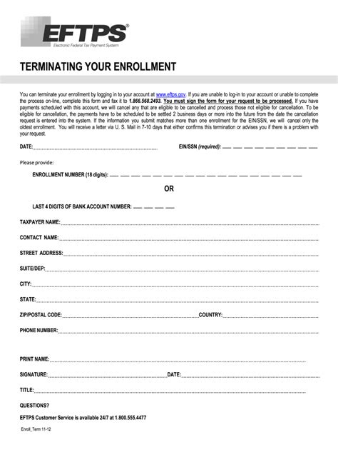 Eftps Your Enrollment Form Fill Online Printable Fillable Blank