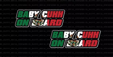 2x Baby Cuhh On Board Mexico Flag Printed Decal Sticker For Cartruck