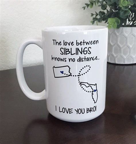 sibling coffee mug brother long distance mug state to state mug sister birthday t