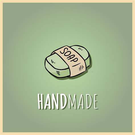 Handmade Natural Soap Logo Vector Hand Drawn Illustration Of Organic