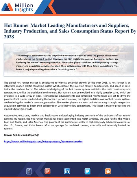 Million Insights Hot Runner Market Leading Manufacturers And