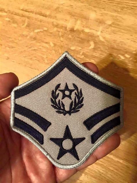 Embroidered Military Patch U S Air Force Rank Insignia Senior Airman E4