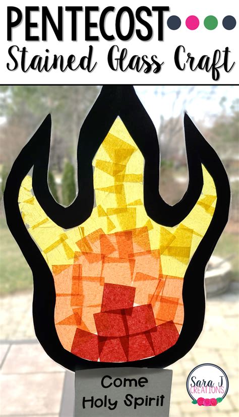 Check Out This Stained Glass Flame Craft For Learning About Pentecost