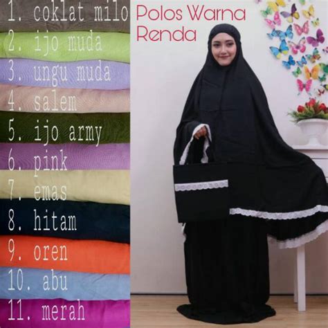Anda menyukai warna salem dan ingin kebaya berwarna salem? Mukena Polos warna dan Polos soft renda santung rayon ...