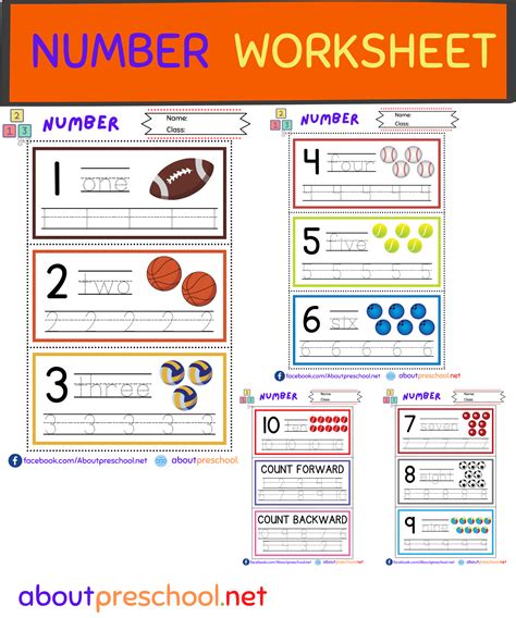 Free Printable Number Worksheet 1 10 About Preschool